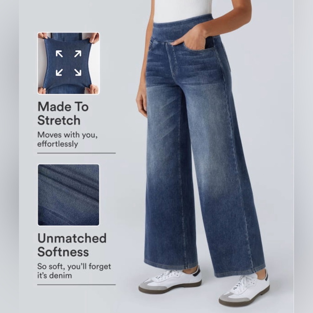 Halara Flex High Waisted Wide Leg Jeans - XS Tall
